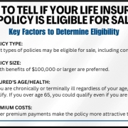 How to Tell If Your Life Insurance Policy Is Eligible for Sale This infographic details how to tell if your life insurance policy is eligible for sale.