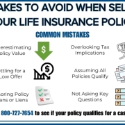 Mistakes to Avoid When Selling Your Life Insurance Policy Infographic detailing common mistakes to avoid when selling your life insurance policy