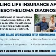 Selling Life Insurance After Mesothelioma Diagnosis Infographic explaining how selling life insurance after mesothelioma diagnosis can help cover medical bills, care expenses, and financial needs.