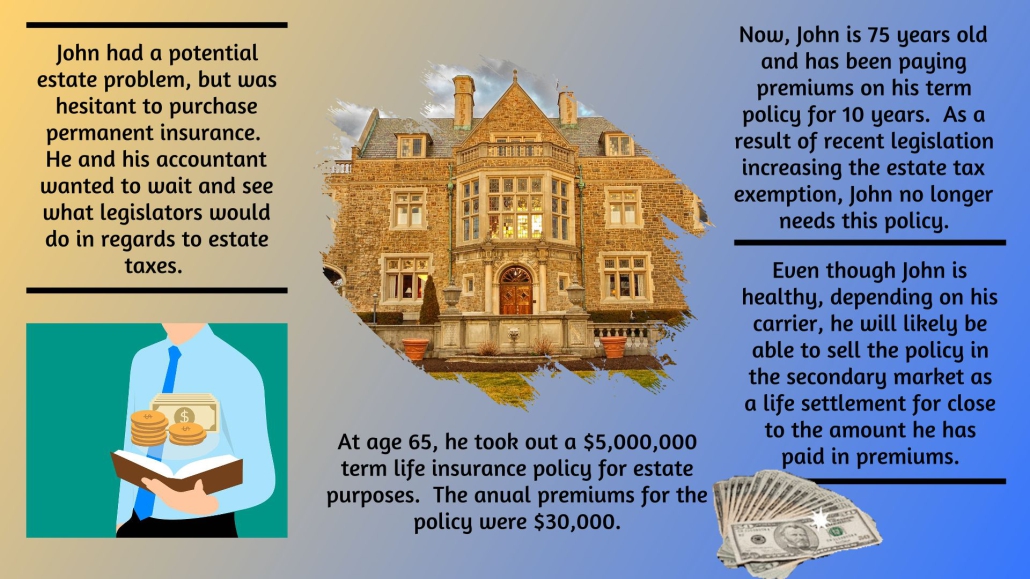 Estate tax exemption changes due to the Tax Cuts and Jobs Act (TCJA) of 2017 have decreased the need for some life insurance policies. These unneeded policies may have a hidden value.